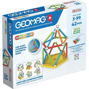 Constructor magnetic Geomag - Supercolor, 42 de piese