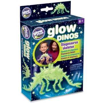 Figurina fosforescenta Brainstorm Glow Dinos - Stegosaurus, schelet
