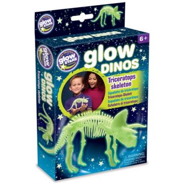 Figurina fosforescenta Brainstorm Glow Dinos - Triceratops, schelet
