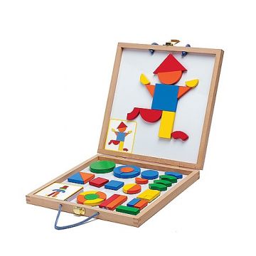 Joc pentru copii cu magneti din lemn Djeco - Geoforme