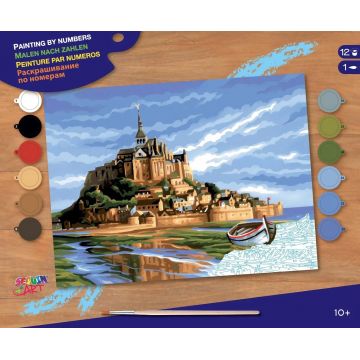 Kit de colorat după număr  KSG Crafts - Mont Saint Michel, Franța
