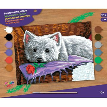 Kit de colorat după număr  KSG Crafts - Romeo câinele
