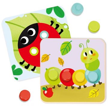 Mozaic din lemn pentru bebelusi Tooky Toy - Flori din gradina