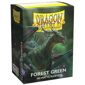 Protecții pentru cărți de joc Dragon Shield - Matte Sleeves Standard Size, Forest Green (100 buc.)