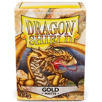 Protecții pentru cărți Dragon Shield - Matte Sleeves Standard Size, Gold (100 buc.)