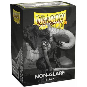 Protecții pentru cărți Dragon Shield - Non-Glare Matte Sleeves Standard Size, Black (100 buc.)