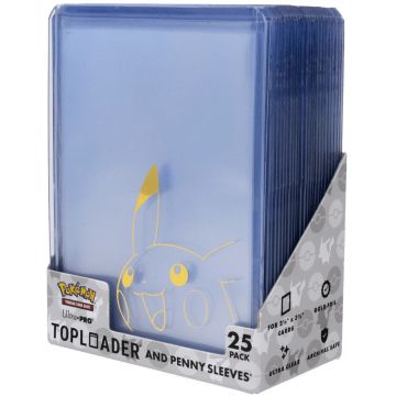 Protecții pentru carduri Ultra Pro - Pikachu Toploader and Penny Sleeves Combo Pack (25 buc.)