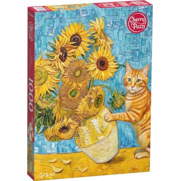 Puzzle Cherry Pazzi din  1000 piese - Pisica și arta