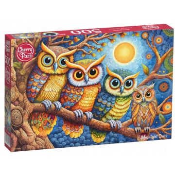 Puzzle Cherry Pazzi din  500 piese - Bufnițele de lună