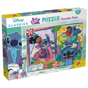 Puzzle cu două fețe Lisciani pentru colorare 250 piese - Lilo și Stitch