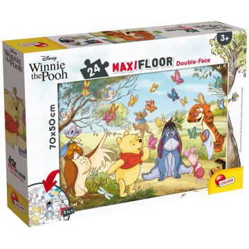 Puzzle cu două fete Lisciani de colorat din 24 piese - Ursuleţul Winnie Puh