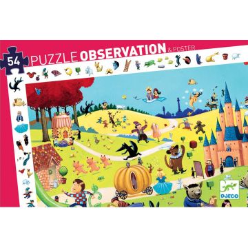 Puzzle de observare Djeco de 54 piese - Povesti si imagini ascunse