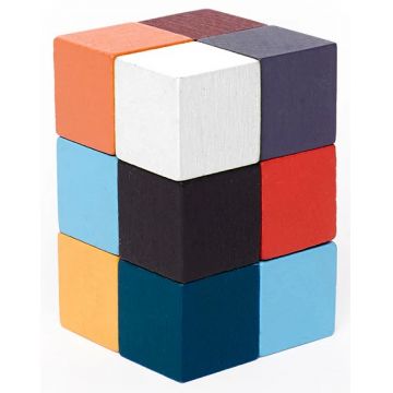Puzzle din lemn 3D Kikkerland - Cub elastic