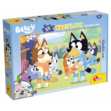 Puzzle dublu față Lisciani pentru colorat din 35 piese - Bluie