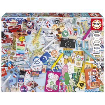Puzzle Educa de 1000 piese - Colaj turistic