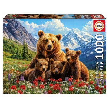 Puzzle Educa de 1000 piese - Urși grizzly în Canada