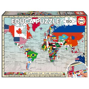 Puzzle Educa de 150 piese - Steagurile lumii