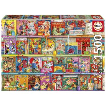 Puzzle Educa de 1500 piese - Colț de carte distractiv