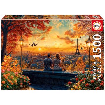 Puzzle Educa de 1500 piese - Îndrăgostiți de Paris