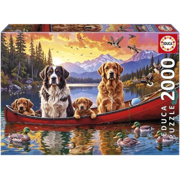 Puzzle Educa de 2000 piese - Duminică cu cățelușii