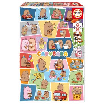 Puzzle Educa de 300 piese - Capibari veseli