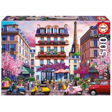 Puzzle Educa de 500 piese - Cartier comercial în Paris