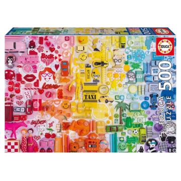 Puzzle Educa de 500 piese - Colaj de culori