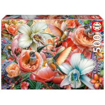 Puzzle Educa de 500 piese - Grădină cu colibri