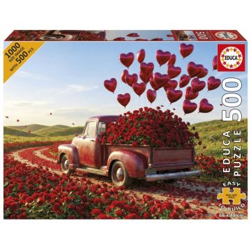 Puzzle Educa de 500 piese - Pickup cu cadouri pentru Sfântul Valentin