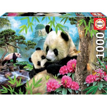 Puzzle Educa din 1000 de piese - Ursi panda