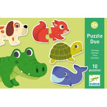 Puzzle educativ Djeco Duo de 20 piese - Animale