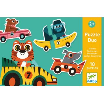 Puzzle educativ Djeco Duo din 20 de piese - Masini de curse