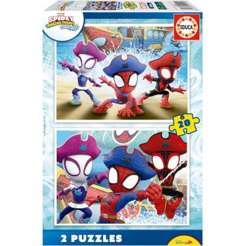 Puzzle pentru copii Educa de 2 x 20 piese - Spidey și prietenii săi incredibili