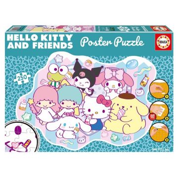 Puzzle pentru copii Educa de 250 piese - Hello Kitty și prietenii