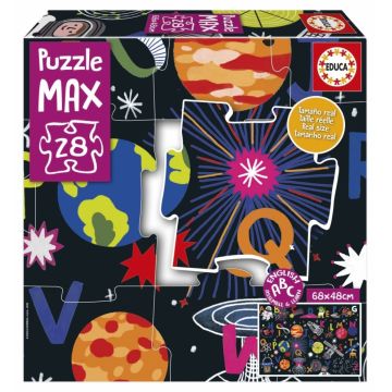 Puzzle pentru copii Educa de 28 piese - Alfabet în spațiu
