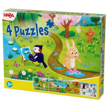 Puzzle pentru copii Haba din 4 în 1 x 24 piese - Sezoane