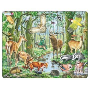 Puzzle pentru copii Larsen din 40 de piese - Animale din pădure