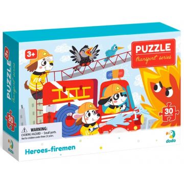 Puzzle pentru copii Seria Transport Dodo - Pompieri, 30 piese