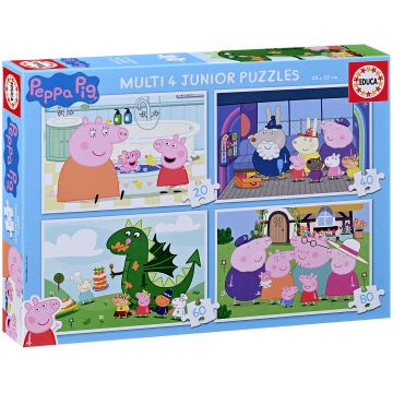 Puzzle progresiv Educa 4 în 1 - Purcelușa Peppa