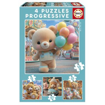 Puzzle progresiv Educa 4 în 1 - Ursuleți în parc