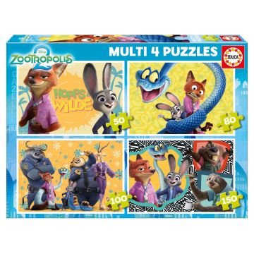 Puzzle progresiv Educa 4 în 1 - Zootropolis 2