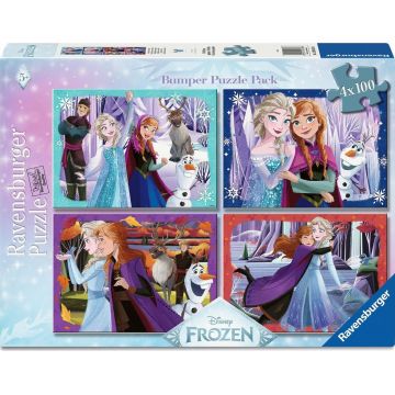 Puzzle Ravensburger din 4 x 100 piese - Regatul Înghețat