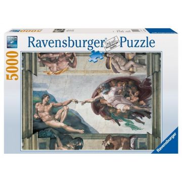 Puzzle Ravensburger din 5000 de piese -Crearea lui Adam, Michelangelo Buonarroti