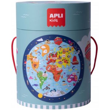Puzzle rotund Apli din 48 de piese - Harta lumii