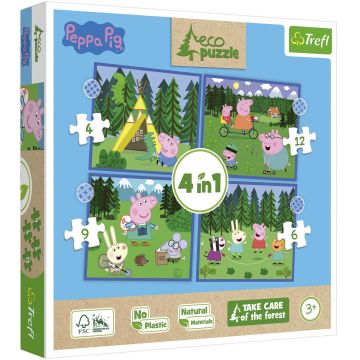 Puzzle Trefl 4 în 1 - Peppa îi place aventurile
