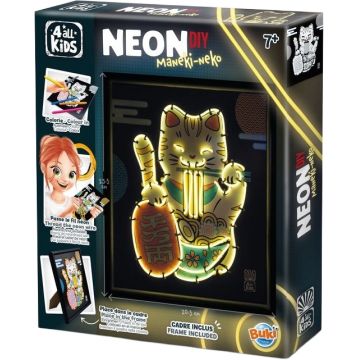Set creativ Buki France - Creează-ți singur o pictură neon Maneki-neko