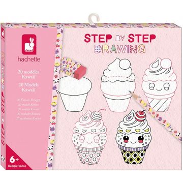 Set creativ Janod - Desenează pas cu pas, Kawaii