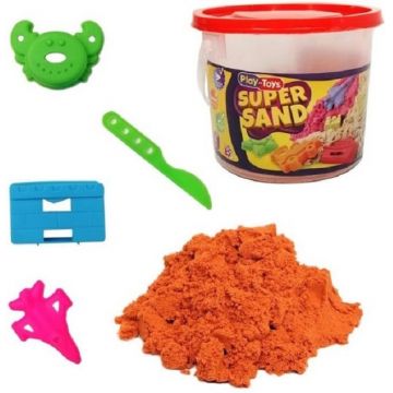 Set creativ PlayToys - nisip de joacă cu figurine, verde, 400 g