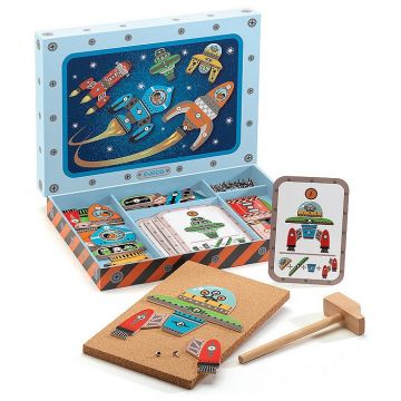 Set de construit din lemn cu pioneze Djeco - Cosmos