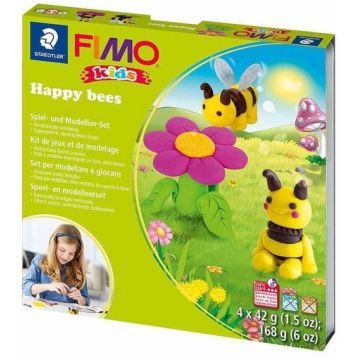 Set de creatie Staedtler Fimo Kids - Fa-ti, singur figurine din lut polimeric, Happy Bees